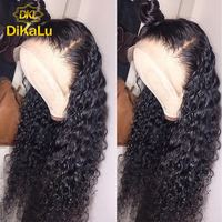 Perruque en cheveux naturels indiens vierges, lisses, ondulés ou bouclés, avec dentelle transparente, longue, à prix abordable