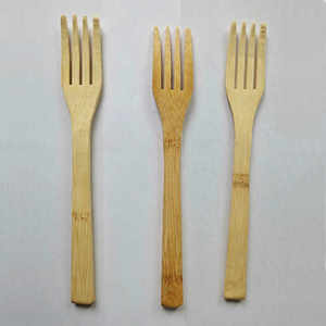 Personalizado chino hogar bambú cuatro dientes tenedor de madera pastel de frutas Dim Sum tenedor juego de vajilla de bambú al por mayor - Product Image 4