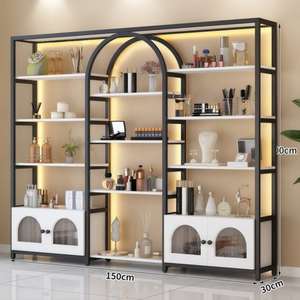 Vitrina de Exhibición Multicapa con Luz LED para Salón de Belleza, Guarda Esmaltes de Uñas, Geles y Cosméticos, Almacenamiento Comercial - Product Image 3