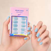 Lot de 32 faux ongles de luxe à presser, haute qualité, autocollants, réutilisables en ABS
