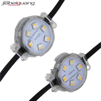 Module LED Pixel UCS2904-RGBW DC24V 20 pièces/ensemble, diamètre 40 mm, IP68 ; 1,8 W ; câble noir, boîtier plat transparent, points lumineux LED RGBW