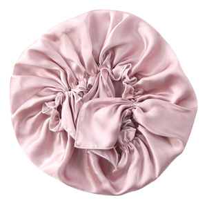 Cuffia da notte triangolare in seta estiva cuffia da doccia con cuffia in seta di gelso per capelli lunghi da donna - Product Image 4