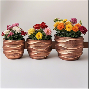 Antique Bronze Metal Flower Pots Classical Design Planter Vintage Vase for Garden Courtyard Decoration Outdoor <b>Large</b> - Product Image 1
