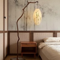 Lampadaire de style médiéval, style zen, pour salle de thé, bureau, lampe d'ambiance, style Wabi Sabi, lampe de salon en forme de branche d'arbre