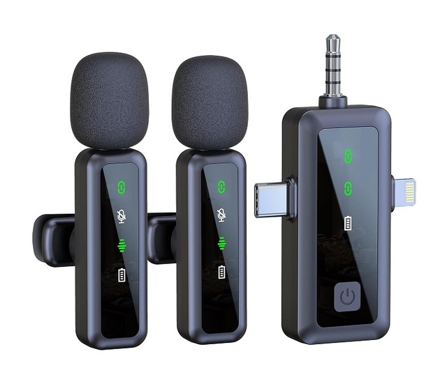 Wireless Lavalier Microphone H65 Three in One Dual Microphone Mobile Phone Computer Live Broadcast BT Mini Receiver Microphone