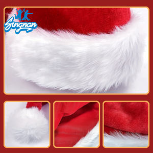 क्रिसमस लंबे समय तक लाल हरे रंग की पट्टियों के लिए छुट्टी पार्टी सजावट के लिए वयस्कों के लिए टोपी थोक - Product Image 4