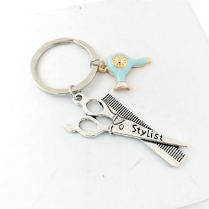 Tijeras de estilista, secador de pelo, peine, llavero de peluquero - Product Image 3