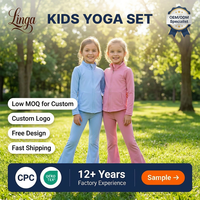 Vêtements de danse pour filles, pantalon évasé et veste de yoga, ensemble de yoga 2 pièces, hauts de fitness, tenues de sport, ensemble d'entraînement de yoga pour enfants