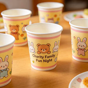 <b>Disposable</b> Eco-Friendly Biodegradable Food Grade Single Wall Kraft White Bamboo Custom Paper <b>Cup</b> Logo for Party Family Sharing - Product Image 5