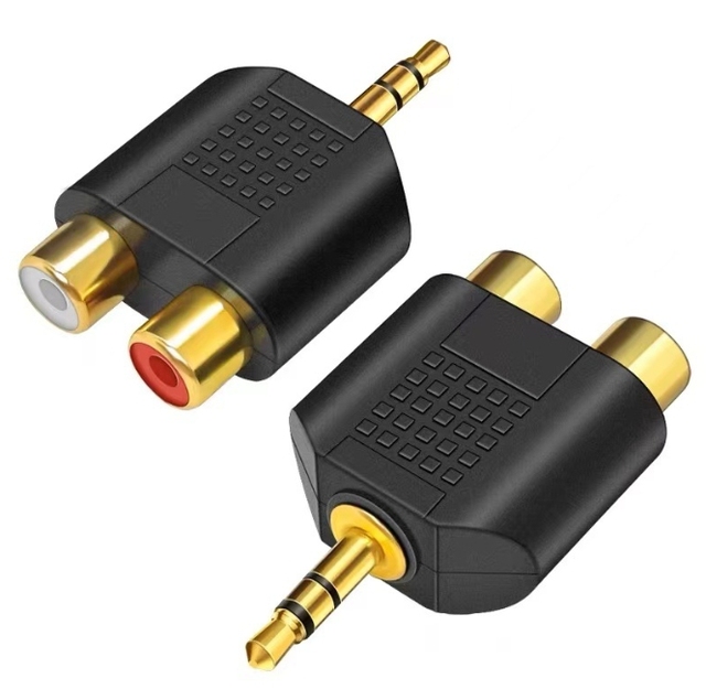 3.5mm to RCA Splitter 3.5mm Stereo Male to Dual RCA Female Audio Adapter for Mobile Phone