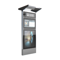 Tableros publicitarios digitales de bajo consumo de energía, señalización digital de parada de autobús solar para exteriores