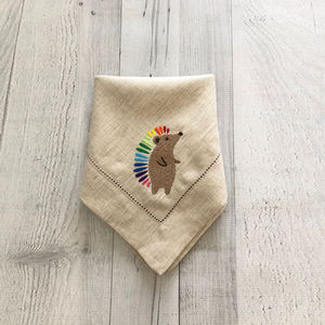 Serviettes en tissu de lin de coton de serviettes de monogramme brodées personnalisées pour des événements de fêtes de mariage - Product Image 1