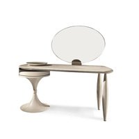 Ensemble de coiffeuse de maquillage de luxe personnalisée avec miroir intégré Tiroirs de rangement et tabouret au design moderne pour chambre à coucher d'hôtel ou de spa
