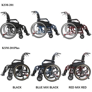 KSM-201P Lightweight Aluminium Manual Wheelchair for Elderly Comfort Active with Durable Parking Function for Clinic Use - Product Image 5
