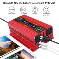 Convertisseurs CC vers CA Type LCD 500W 800W 1000W, Onduleur Solaire pour Voiture 12V 24V CC 110V 220V CA, Convertisseur de Puissance Modifié