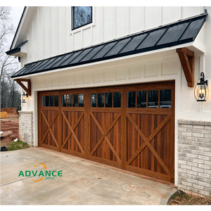 Fabricant américain moderne de voitures doubles avec portes de <span class=keywords><strong>garage</strong></span> en <span class=keywords><strong>bois</strong></span> massif en chêne blanc et fenêtres en perspective - Product Image 1