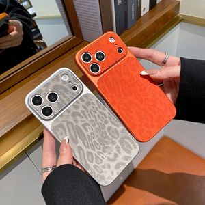 Housse de téléphone portable en <span class=keywords><strong>cuir</strong></span> anti-poussière à motif léopard faite à la main pour <span class=keywords><strong>iPhone</strong></span> 15 Pro 14 16 13 12 <span class=keywords><strong>11</strong></span> Pro Max, couleur unie, <span class=keywords><strong>coque</strong></span> luxueuse - Product Image 2