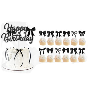 Ensemble de nœuds à thème Black <span class=keywords><strong>Wednesday</strong></span> pour fête d'anniversaire, <span class=keywords><strong>série</strong></span> sombre, bannière à nœuds - Product Image 6