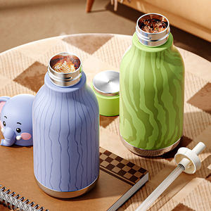 Factory Wholesale Custom Logo 304 Stainless Steel Kids Insulated <b>Water</b> <b>Bottle</b> with Straw 2-in-1 OEM ODM <b>Bulk</b> School Cup - Product Image 5