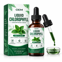 Gouttes de chlorophylle liquide saveur menthe, à base de plantes, sans sucre, soutien quotidien au bien-être pour adultes occupés, marque privée OEM, vente en gros