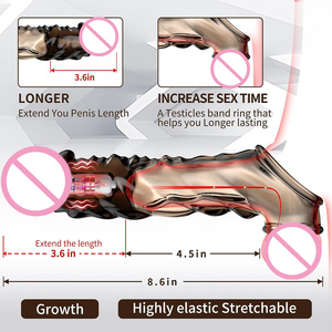 Silikon Penis büyütücü prezervatif Dick kol erkek büyütme masaj seks çiftler için oyuncaklar - Product Image 5