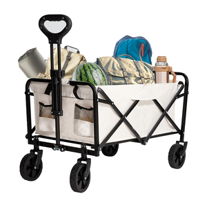 Chariot pliable utilitaire pliable de chariot de plage d'épicerie avec la structure incluse personnalisable d'OEM de roues