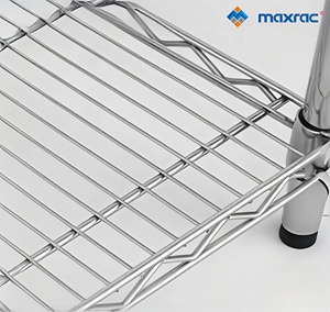 Maxrac Chrome Heavy-Duty công nghiệp kho kim loại Chrome Đánh Bóng dây kệ với dây lưới kệ bền 4 tầng kệ - Product Image 3