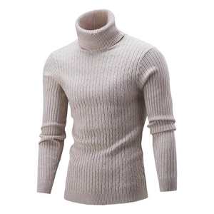 Vente en gros de pulls molletonnés polo à <span class=keywords><strong>col</strong></span> <span class=keywords><strong>roulé</strong></span> en laine mélangée pour hommes pullover décontracté OEM ODM tricots d'hiver exportateur - Product Image 4