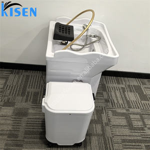 Tanque de agua portátil de 60L y tanque sucio de 18L Muebles de spa Lavado de cabello móvil Champú Lavabo Silla Tazón con terapia de cabeza y vaporizador - Product Image 6