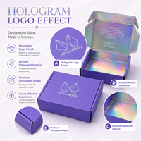 Carton ondulé personnalisé boîte d'expédition d'abonnement boîte d'emballage hologramme rouge à lèvres ensemble de soins de la peau de beauté maquillage cosmétique boîte-cadeau