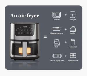 Friteuse à air numérique en acier inoxydable de 4,5L, 6L, 7L, 8L, 10L, 12L – Meilleure friteuse électrique sans huile selon Consumer Reports - Product Image 6