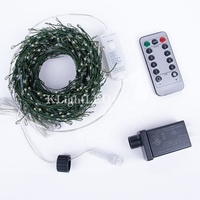 Guirnalda de Luces Decorativas Tipo Pirotecnia, con Enchufe, Luz Blanca Cálida, Luces Centelleantes con Control Remoto de 8 Modos para Árbol de Navidad, Mesa, Corona