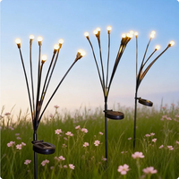 Lampes solaires de jardin en plastique à LED blanc chaud, étanches IP65, rechargeables, pour décorer les allées extérieures