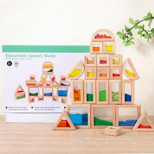 Sensory Building <b>Blocks</b> Rainbow Quicksand Building <b>Blocks</b> Toys Children's Educational Early Education <b>Wooden</b> Toys - Product Image 1