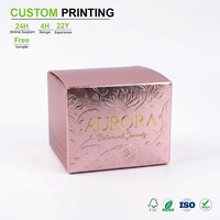 Boîtes cosmétiques personnalisées en chrome métallisé or rose avec motif botanique en relief pour cadeaux de luxe, vente en gros, vente au détail, approvisionnement en vrac