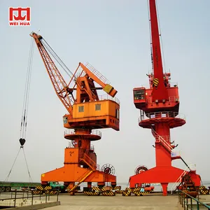 Jetty Offshore Port Portal Harbour Pedestal Crane mobile 10t 30t 50t 60t heavy portal dock crane for sale