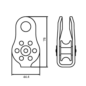 Poulie en acier inoxydable H0703SS-1 avec roue en alliage d'aluminium, résistante à la corrosion, type de sauvetage ultra-petit fixe - Product Image 4