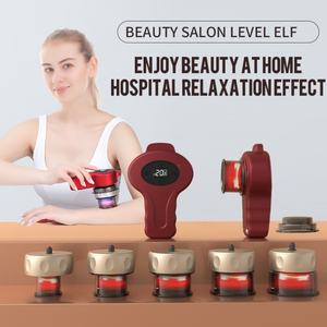 Kit de ventouses électriques portables avec 5 têtes de remplacement, masseur de thérapie par ventouses avec thérapie par lumière rouge et bleue pour soulager la douleur ciblée - Product Image 5