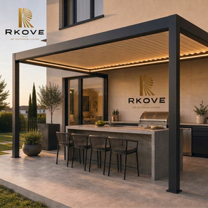 Pérgola de Aluminio Residencial de Lujo RKOVE RK-C1, Gazebo Exterior Motorizado Inteligente con Techo de Láminas, Pabellón para Patio Resistente al Sol y la Lluvia - Product Image 1