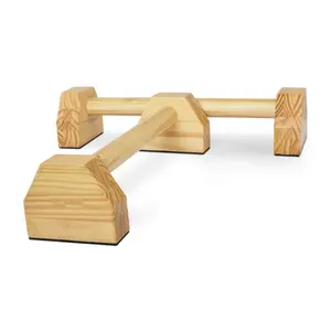 Soporta ejercicios de calistenia, 2 juegos, entrenamientos de fuerza en la parte superior del cuerpo, barras paralelas, soporte de realce de madera