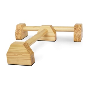 Mendukung <span class=keywords><strong>Calisthenics</strong></span> 2 latihan set kekuatan tubuh atas latihan paralel bar Parallettes kayu Push Up berdiri - Product Image 1