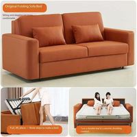 Sofá Cama Extraíble de 2 Plazas, Plegable y Reclinable, con Estructura Metálica y Colchón de Esponja, Ahorra Espacio, Mueble para Hotel, Dormitorio y Sala de Estar