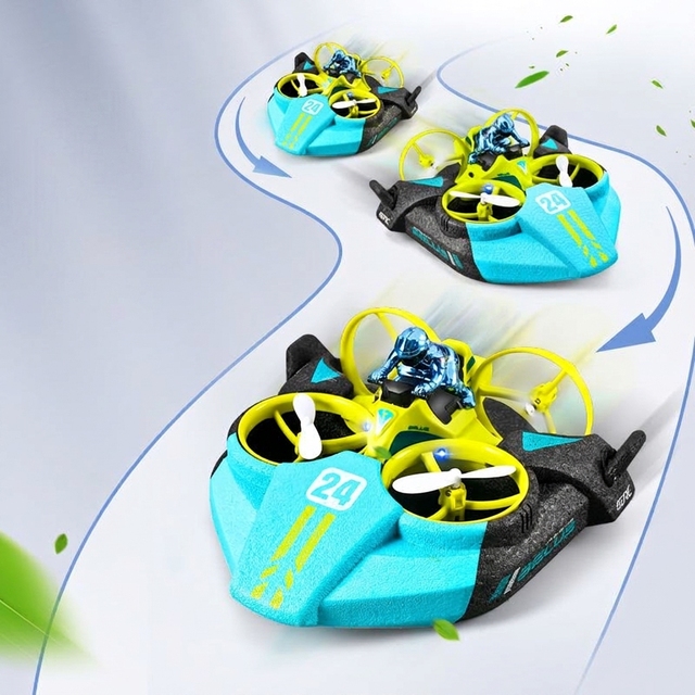 88RC V24 EPP Foam 3 1 Mini Rc Hovercraft Boat Toy Sea Land Air Remote Control 4-Channel Follow Me Indoor-Outdoor Race Drift Car