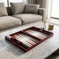 Papan Permainan Backgammon Premium Lipat dengan Casing PU, Desain Permukaan Elegan untuk Proyek Ritel dan Komersial