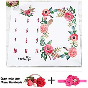 Venta Al Por Mayor Suave Digital Impreso Franela <span class=keywords><strong>Polar</strong></span> Fotografía Swaddle Mensual Bebé Hito Manta - Product Image 5