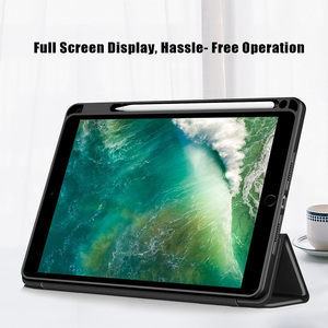 Étui transparent <span class=keywords><strong>pour</strong></span> <span class=keywords><strong>tablette</strong></span> d'affaires <span class=keywords><strong>pour</strong></span> <span class=keywords><strong>Apple</strong></span> Ipad <span class=keywords><strong>7</strong></span> 8 <span class=keywords><strong>9</strong></span> Th Gen 2020 2019 10.2 pouces à trois volets Flip Cover Built In Pencil Slot - Product Image 3