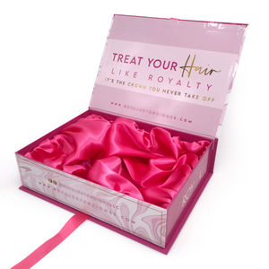 Caja de Lujo Rosa para Extensiones de Cabello, Empaque Personalizado <span class=keywords><strong>con</strong></span> Logotipo para Pelucas, Caja de Regalo Magnética Plegable de Cartón para Paquetes de Cabello <span class=keywords><strong>con</strong></span> Forro de Satén - Product Image 1