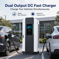 Borne de recharge rapide DC double pistolet 40-80 kW OCPP IP55 pour véhicules électriques, station de charge au sol pour parkings publics, petites flottes et projets de vente au détail