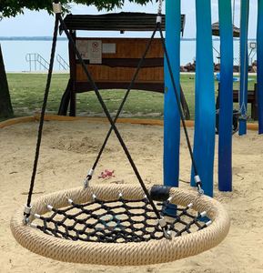 Balançoires robustes pour adultes en plein air enfants nid d'oiseau balançoire en osier parc d'attractions suspendu grande corde ronde - Product Image 5