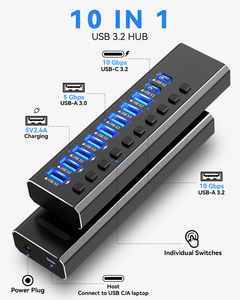 USB3.0 10 cổng USB Hub đa USB <span class=keywords><strong>Adapter</strong></span> sạc nhanh <span class=keywords><strong>Docking</strong></span> <span class=keywords><strong>Station</strong></span> rộng rãi tương thích cho <span class=keywords><strong>iPhone</strong></span> tài năng điện thoại máy tính xách tay PC - Product Image 2